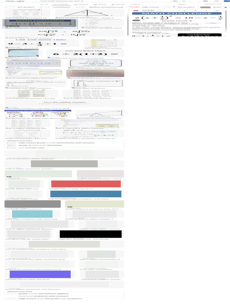 Hard Math Question For Year 9 - Google Search | PDF | Mathematics ...