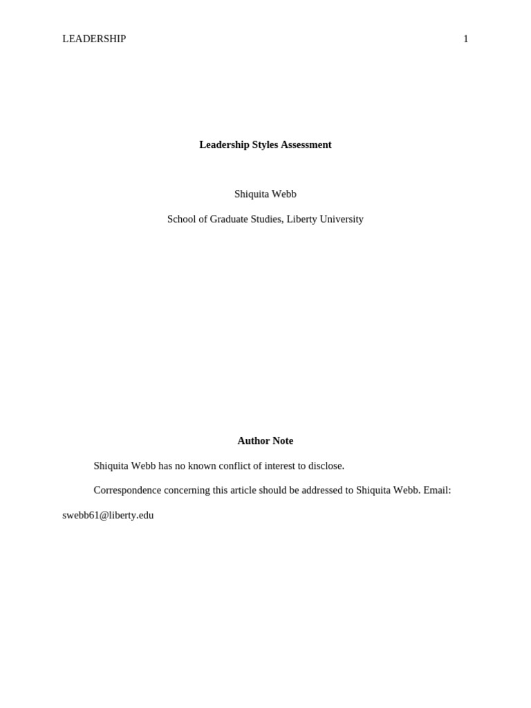 Leadership Styles Assessment | PDF | Leadership | Psychological Concepts