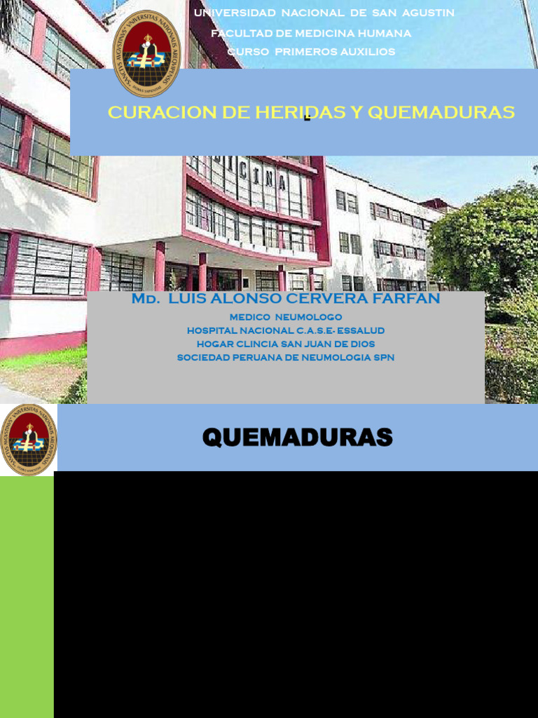 Manejo de Heridas y Quemaduras en Primeros Auxilios | PDF | Herida | Quemar