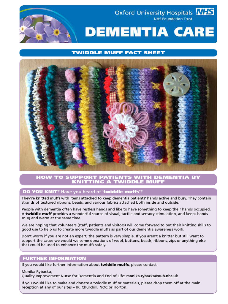 Twiddle Muffs for Dementia Care | PDF | Knitting | Needlework
