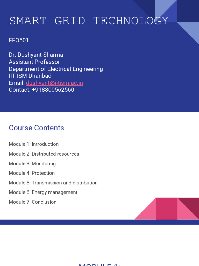 Module - 1 | PDF | Smart Grid | Electrical Grid