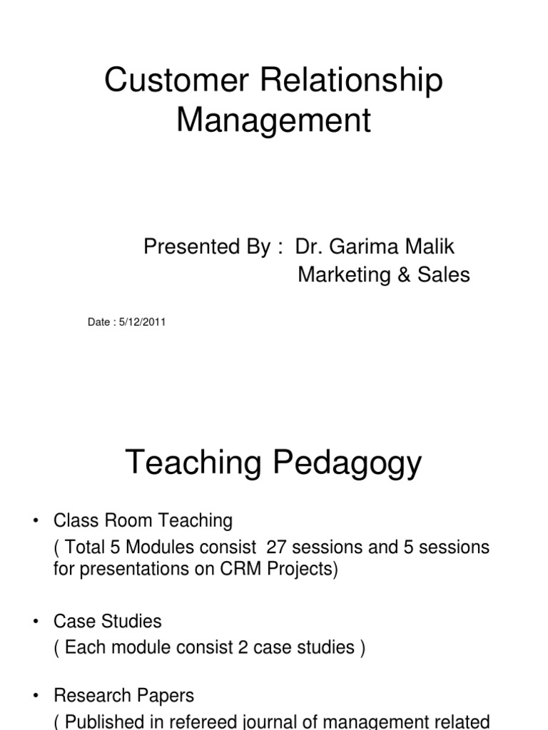 CRM - Customer Relationship Management Final | PDF | Business