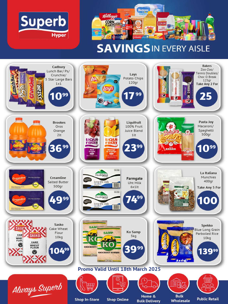 Superb Weekly Promo Valid Till 18th March 2025 1 | PDF | Cakes | Pasta