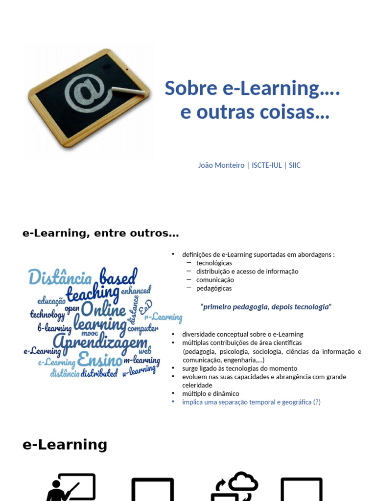 Definições e Modalidades de e-Learning | PDF | Pedagogia | Tecnologia ...
