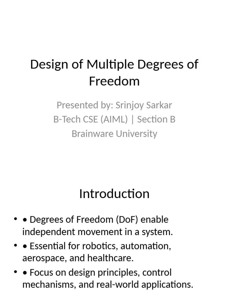 Multi-Degree Freedom System Design | PDF