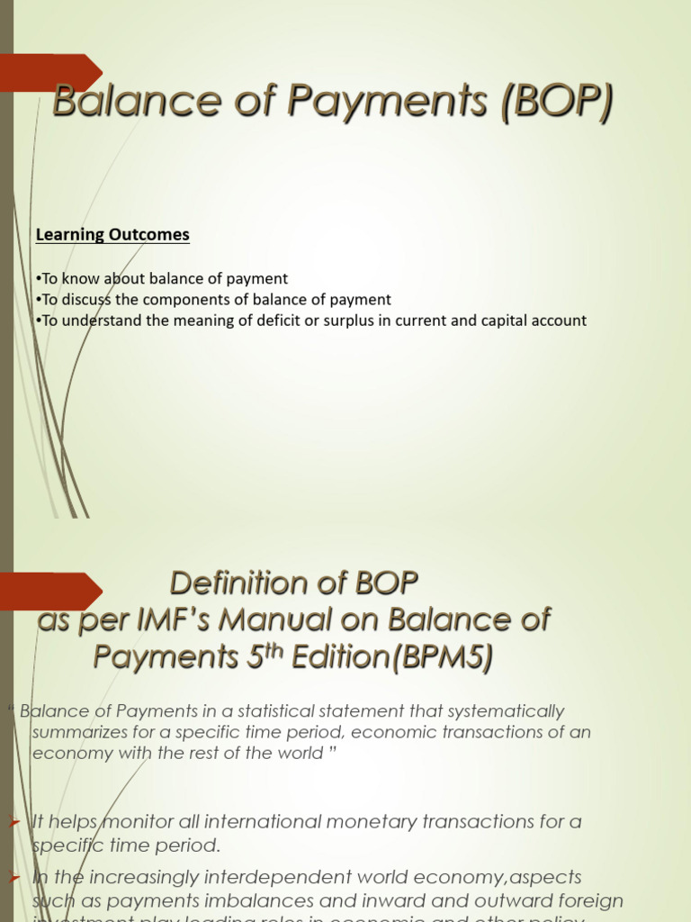 Understanding Balance of Payments (BOP) | PDF | Balance Of Payments ...