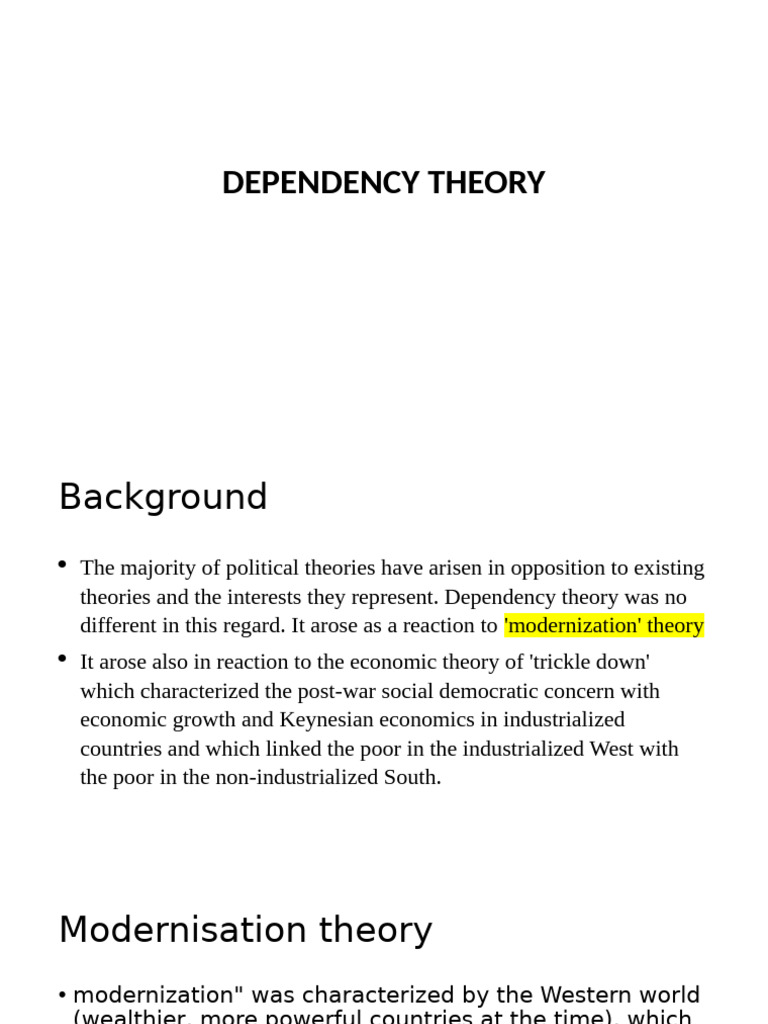 Understanding Dependency Theory | PDF | World Systems Theory ...