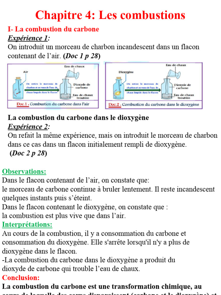 Combustion du carbone et butane | PDF | La combustion | Éléments chimiques