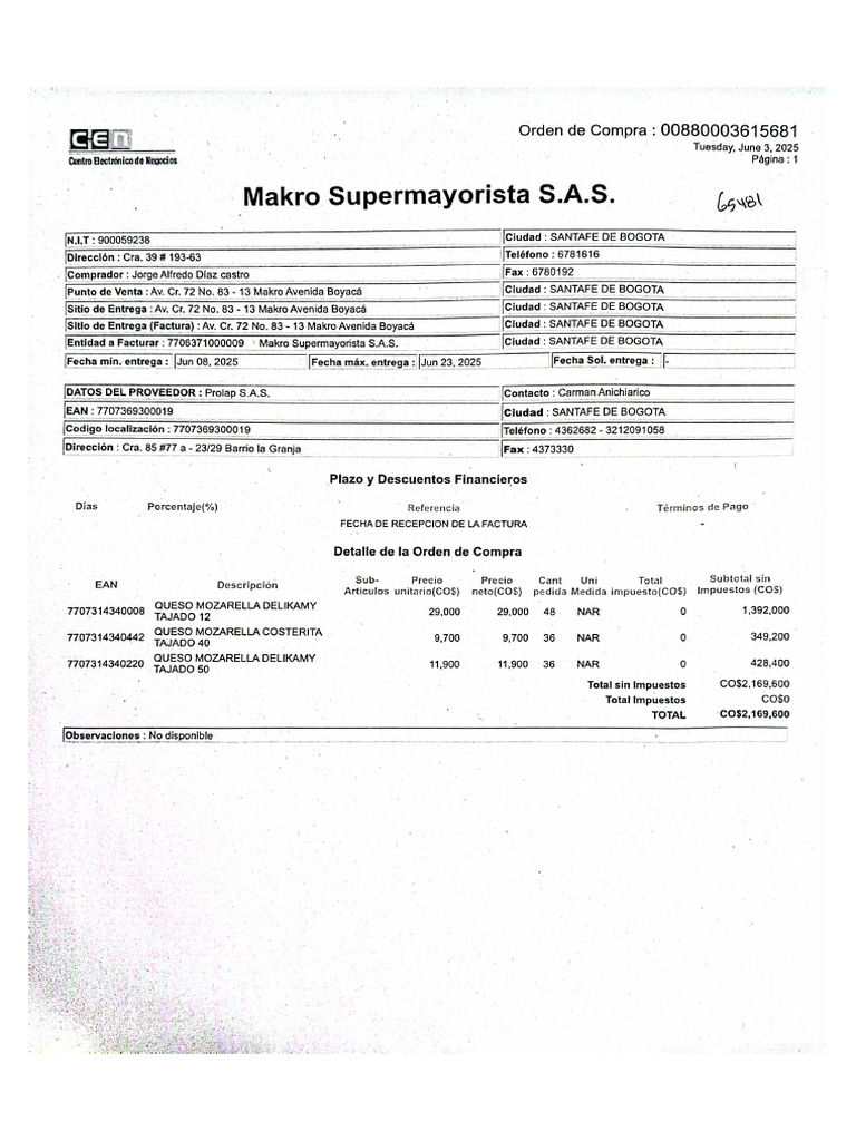 Orden de Compra | PDF