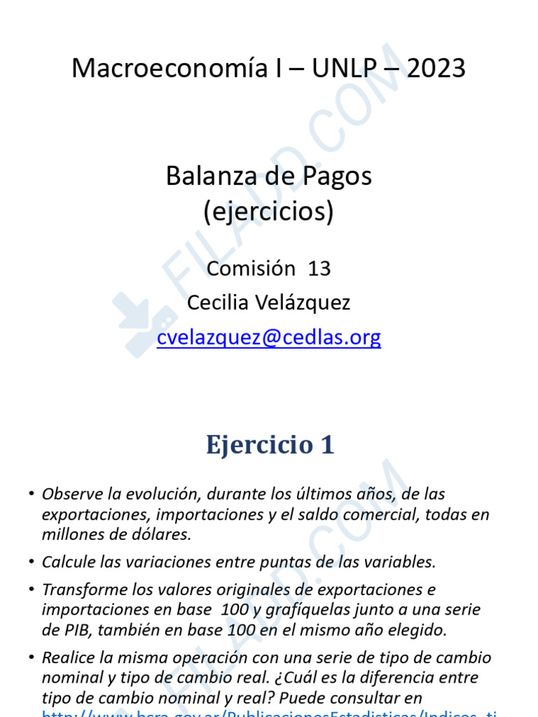 Clase5 BalanzaPagos 12abril | PDF | Tipo de cambio | Balance de pagos