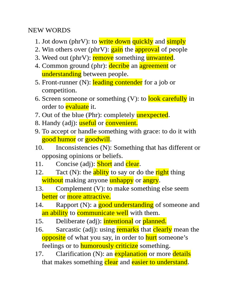 New Words | PDF