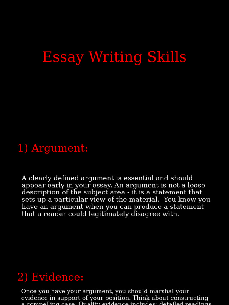 Essay Writing | PDF | Essays | Argument