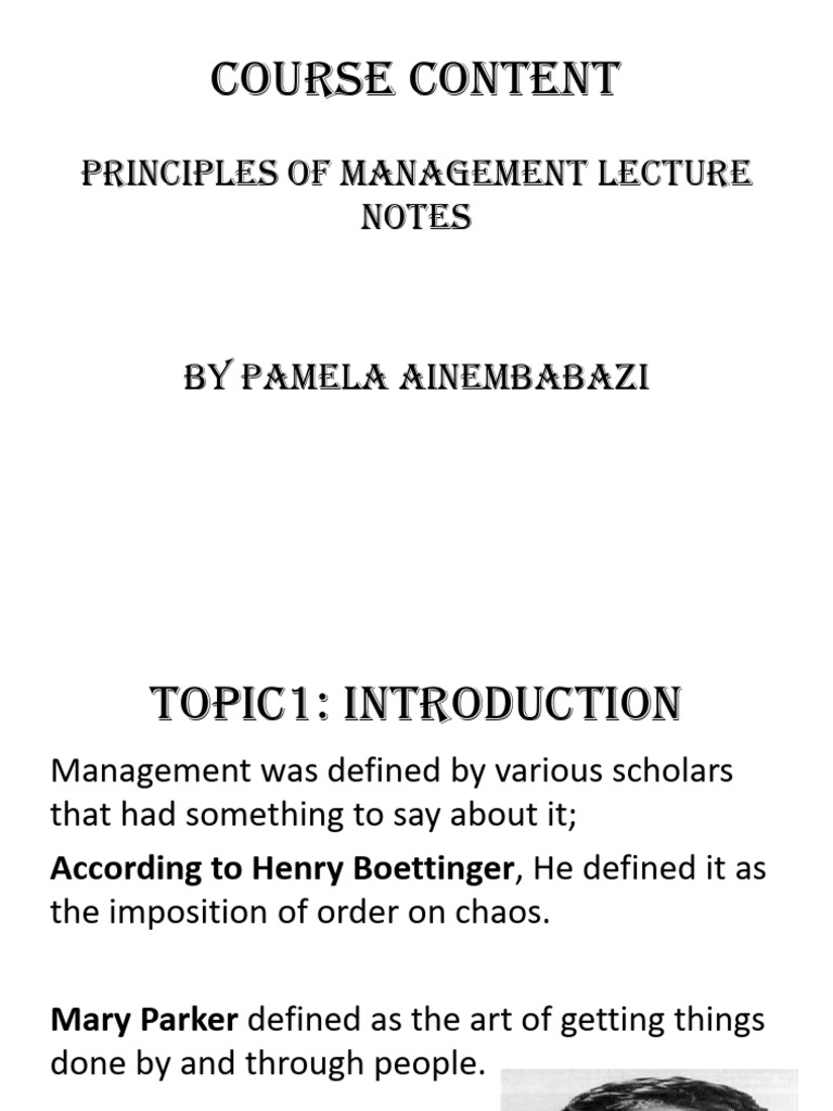 Updated Pom Notes - Topic 1 | PDF | Leadership | Business Economics