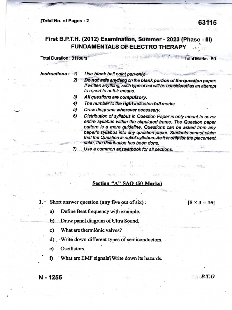 Fundamentals of Electro Therapy | PDF