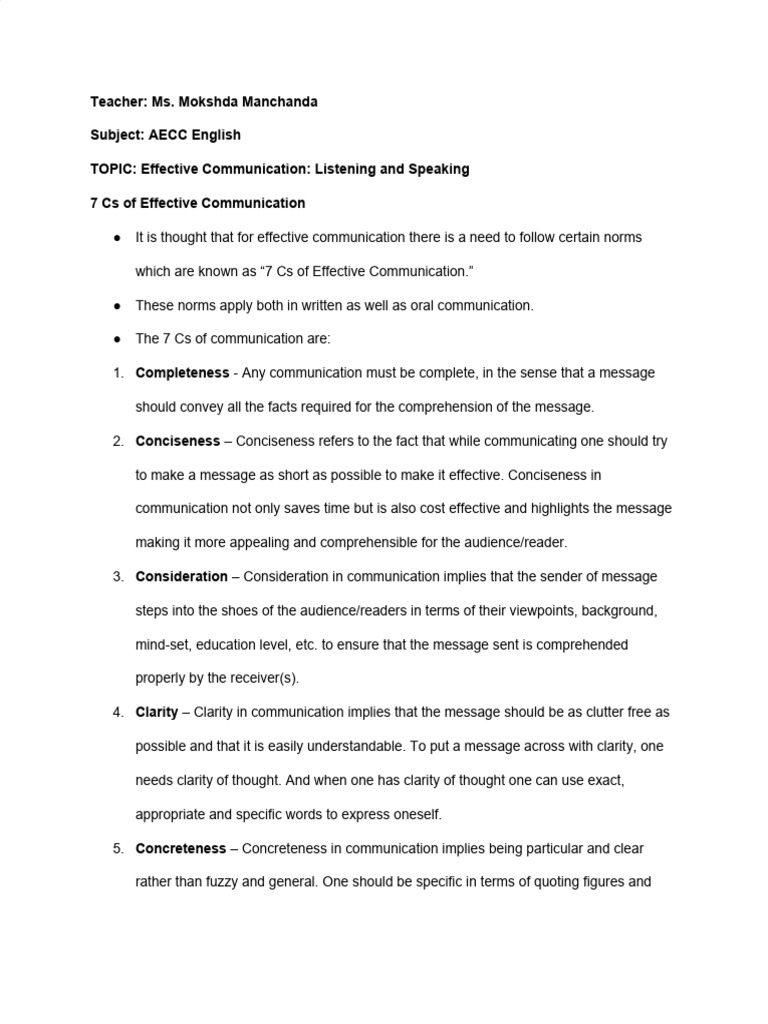 AECC Listening and Speaking | PDF | Communication | Empathy