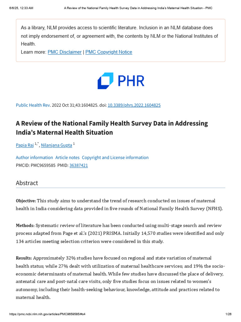 Maternal Health Insights from NFHS Data | PDF | Maternal Health | Pregnancy