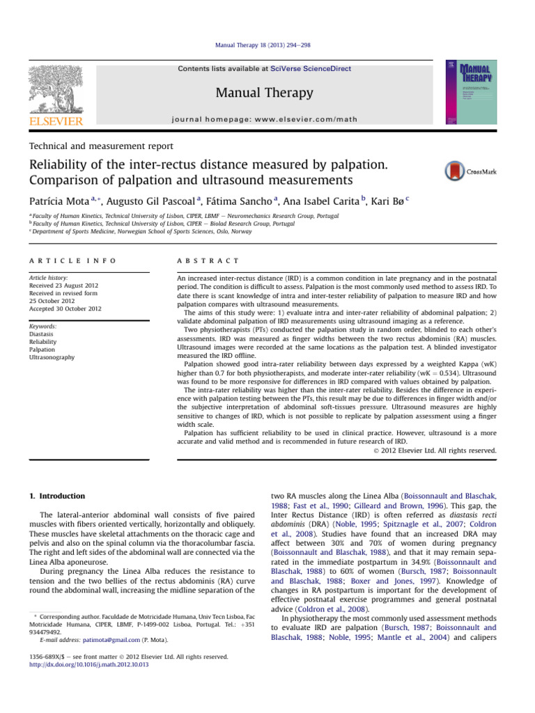 DRA Palpation and Ultrasound | PDF