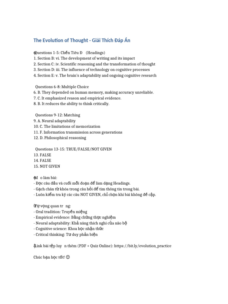 The Evolution of Thought Giai Thich | PDF