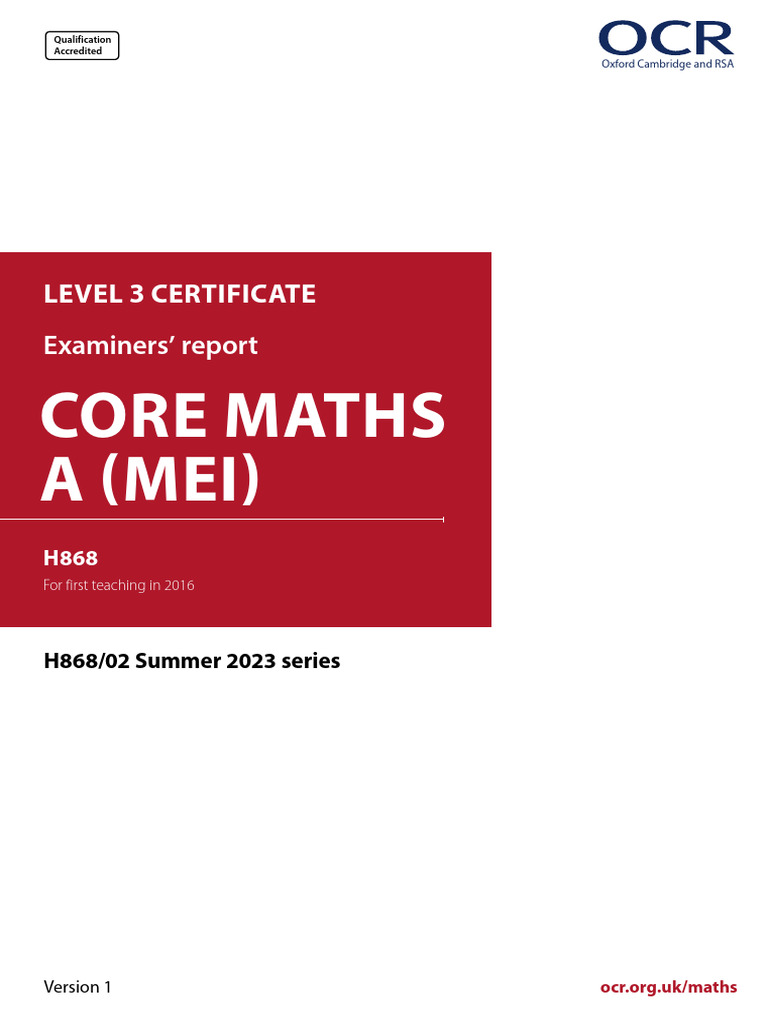 Examiners Report Critical Maths | PDF