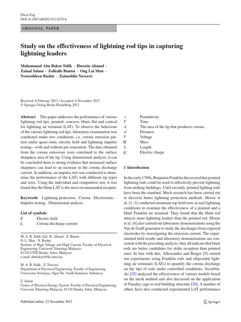 Study On The Effectiveness of Lightning | PDF | Electrical Breakdown ...