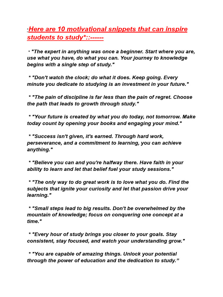 Motivational Speech | PDF