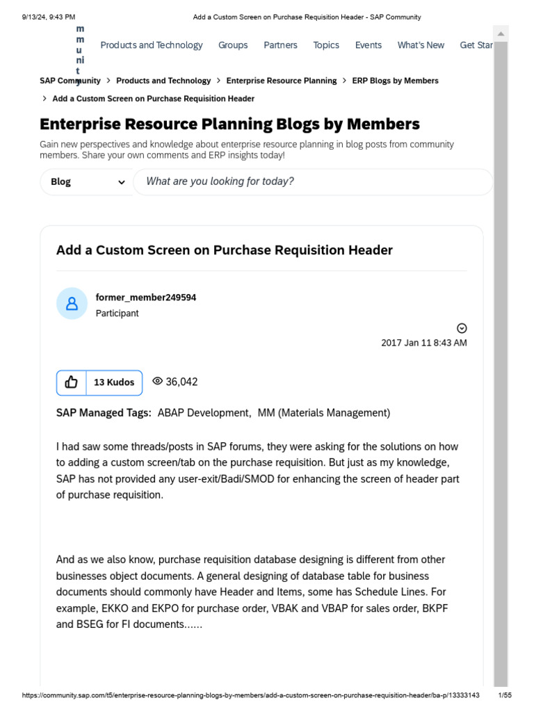 Customizing Purchase Requisition Header | PDF | Systems Architecture ...