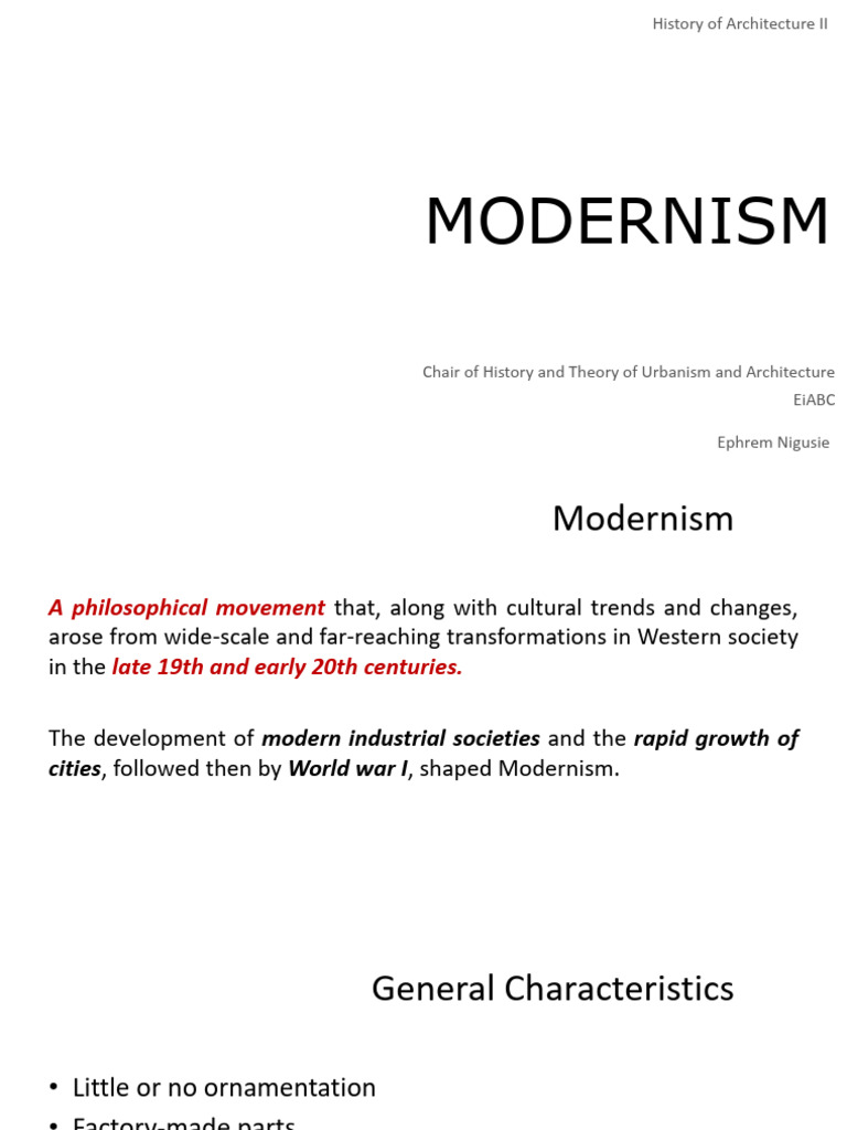 04 Modernism Architectural Style........ | PDF | Architectural Design ...