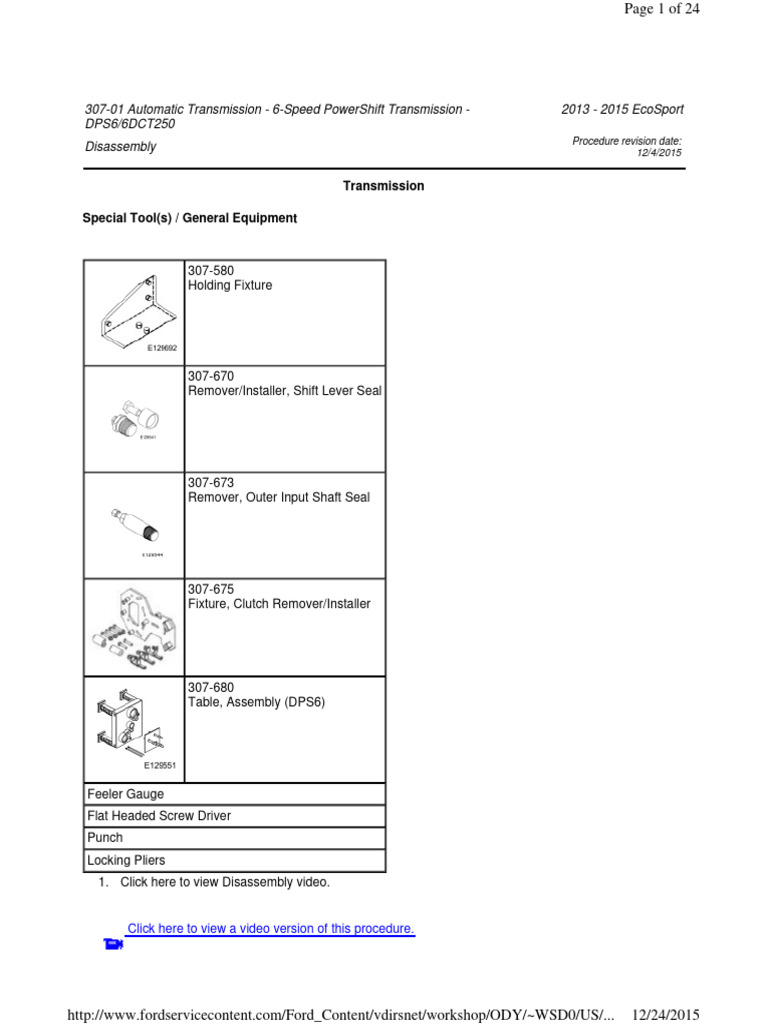 PowerShift Transmission Disassembly Guide | PDF | Screw | Clutch
