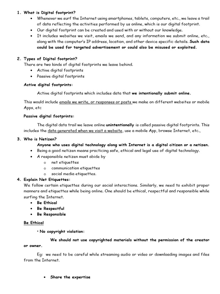 Understanding Digital Footprints and Netiquette | PDF | Security Hacker ...