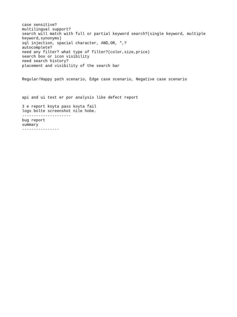 Search Functionality Testing Guide | PDF