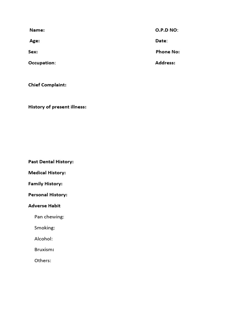 Long Case Format Final Yogita | PDF | Oral Hygiene | Mouth