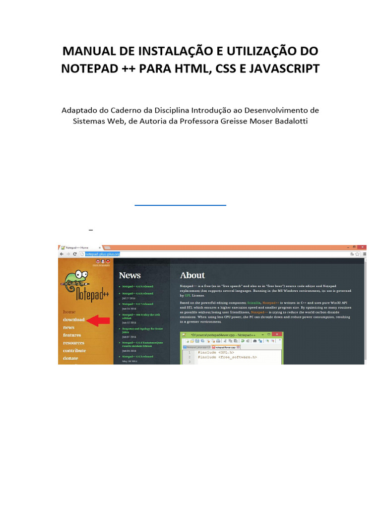 Instalação do Notepad++ para Web Dev | PDF