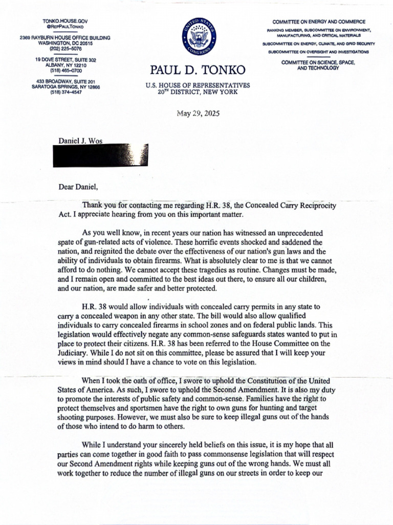 NY Congressman Reveals Anti-Gun Bias in Propaganda Letter To ...