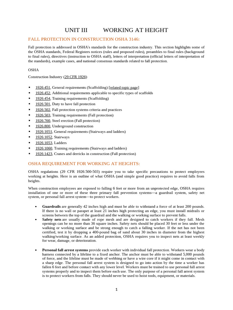 OSHA Fall Protection Standards Overview | PDF | Stairs | Scaffolding