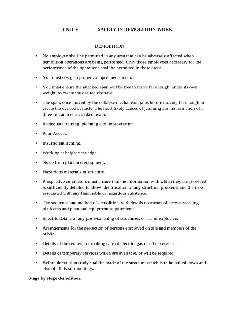 Safety Controls in Demolition Projects | PDF | Demolition | Building ...