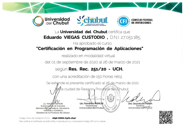 Certificado de Programación UDC 2021 | PDF