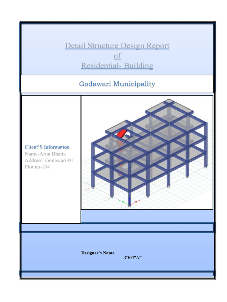 Residential Building Design Report | PDF | Beam (Structure ...