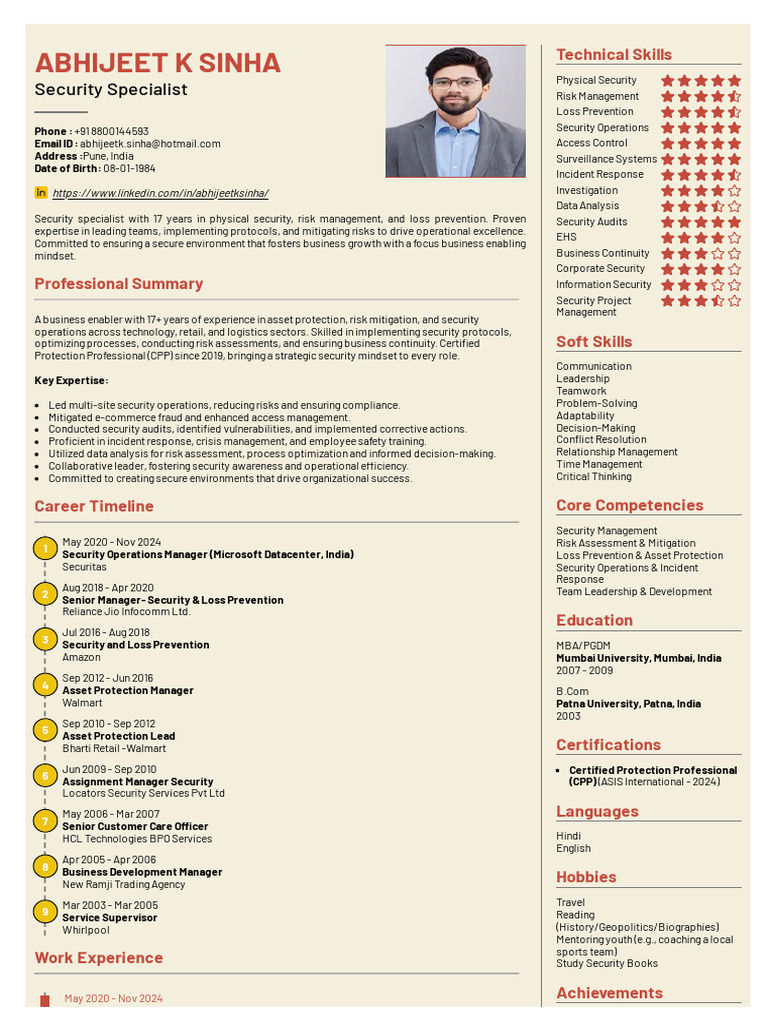 Security Expertise and Leadership Profile | PDF | Computer Security ...