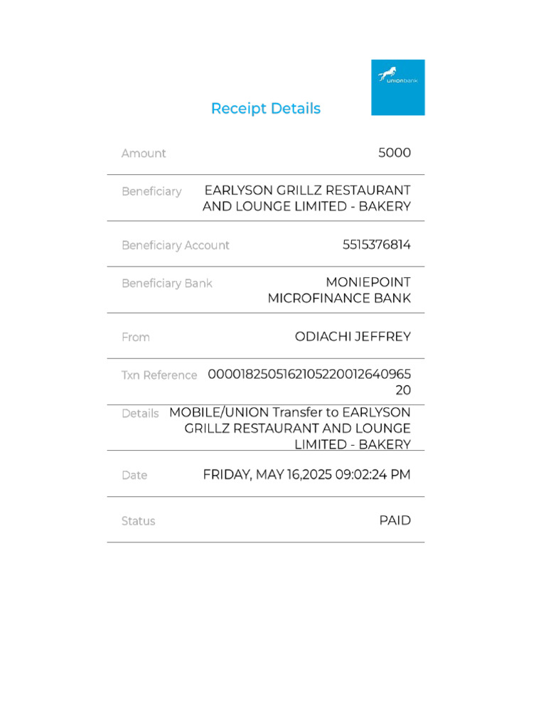 UnionMobile Receipt | PDF
