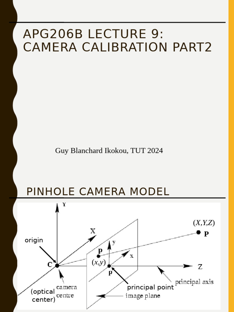 APG206B Lecture9-Camera Calibration Part2 | PDF