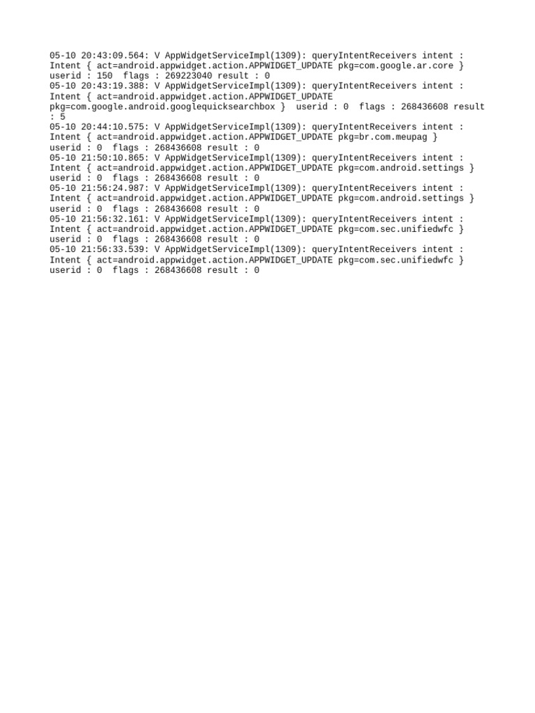 Appwidget History Log0 | PDF