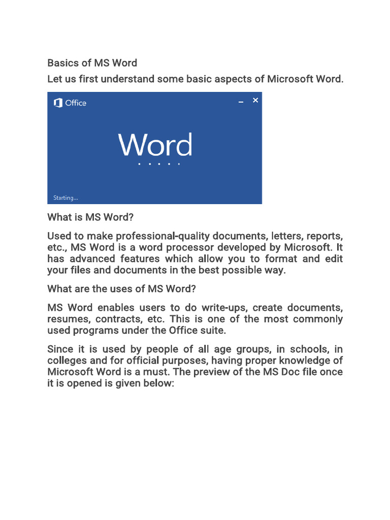 MS Word Basics for Competitive Exams | PDF | Microsoft Word | Software