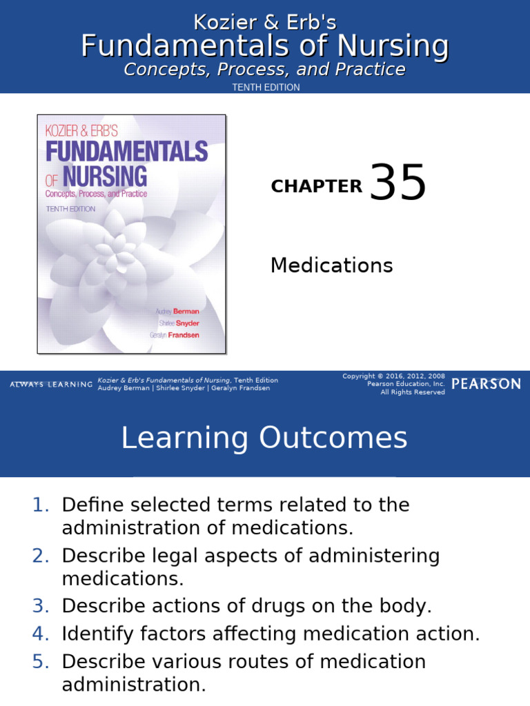 Khaled W Medication Berman 10e Ch35 Lecture | PDF | Syringe | Dose ...