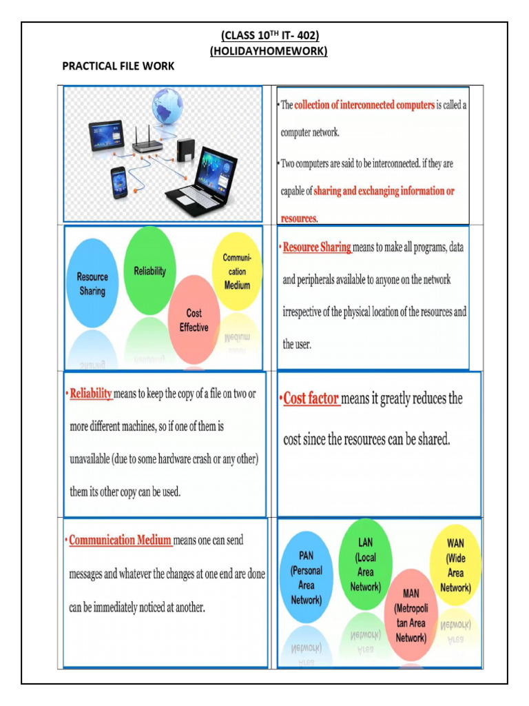 Class 10 IT Networking Homework Guide | PDF