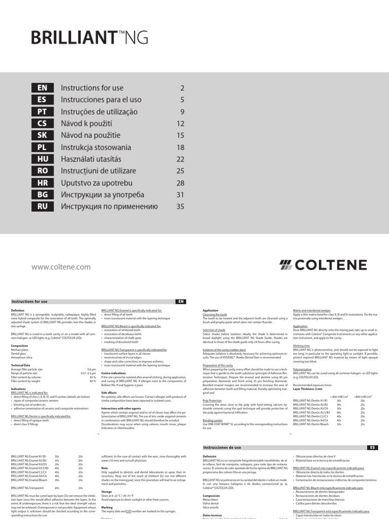 Instructiuni Briliant Ng | PDF | Dental Anatomy | Tooth