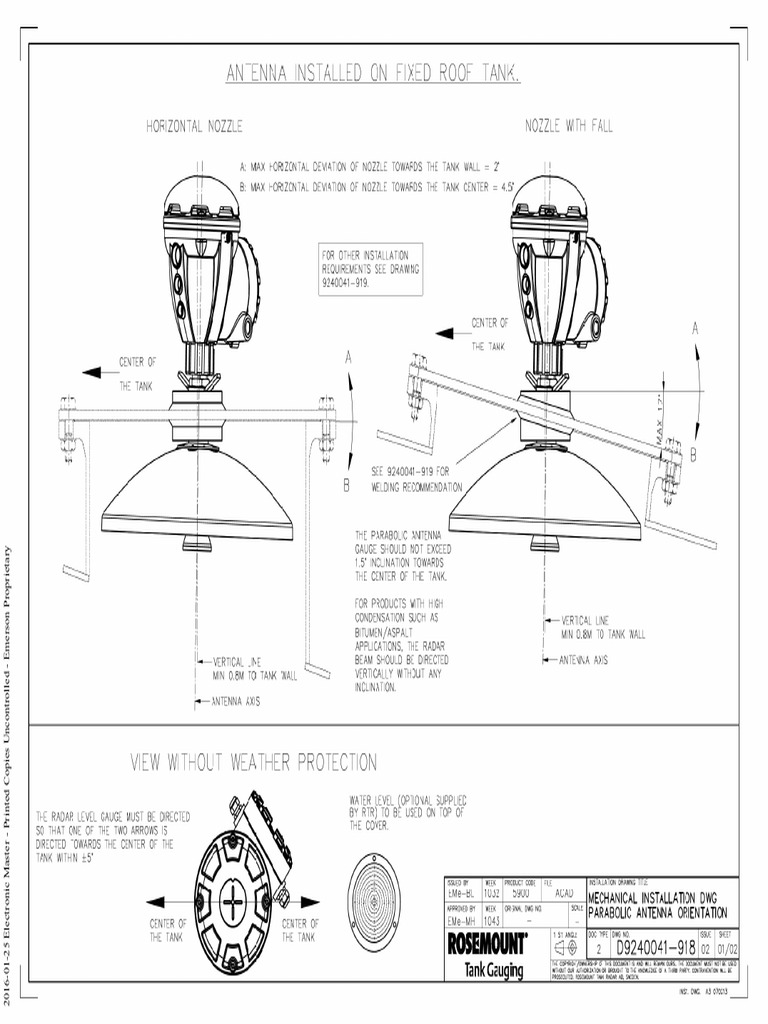 Drawing +5900+Parabolic+Antenna+Orientation+ +rosemount | PDF