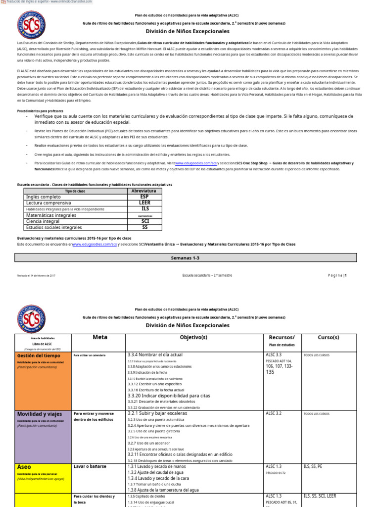 Alsc Trimestre 2.en - Es | PDF | Plan de estudios | Escuelas