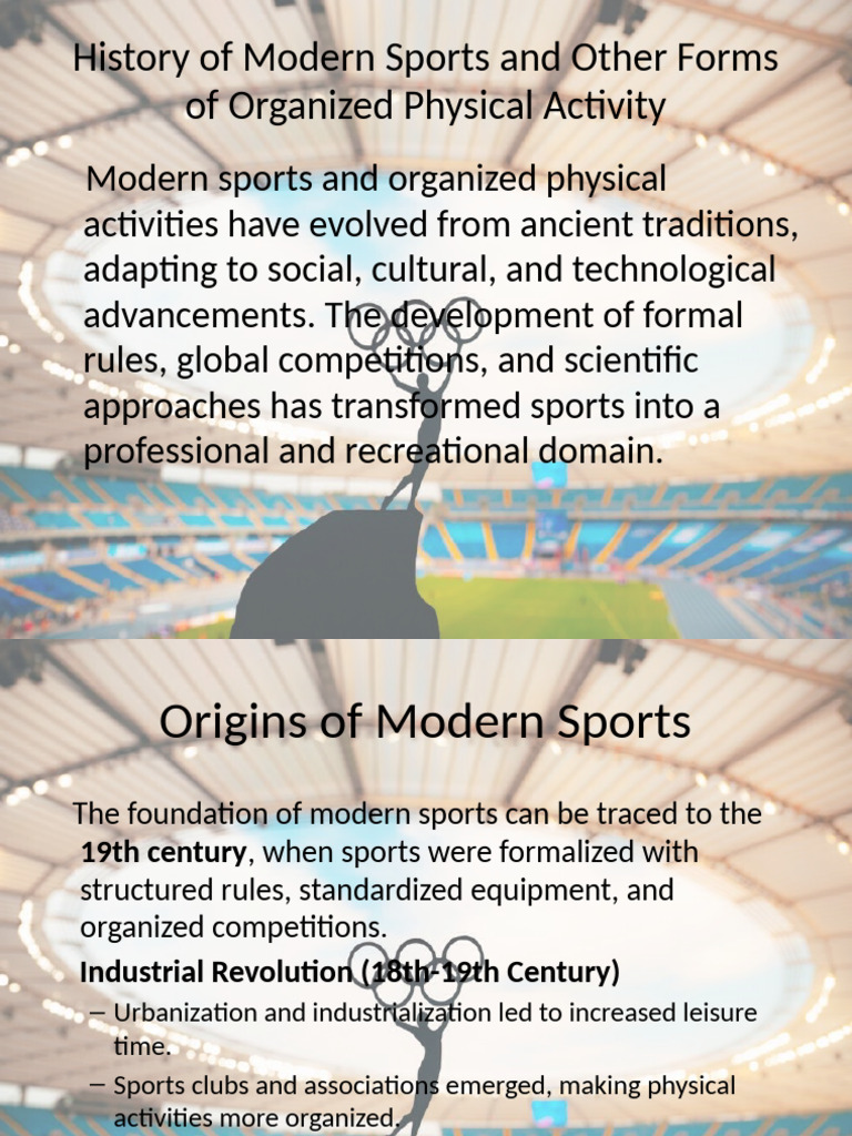Evolution of Modern Sports History | PDF | Skeletal Muscle | Sports