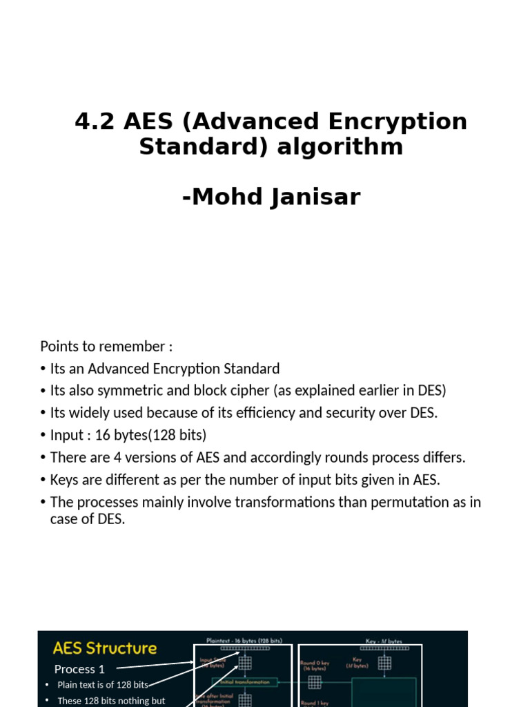 AES Algorithm: Rounds and Operations | PDF | Espionage Techniques ...