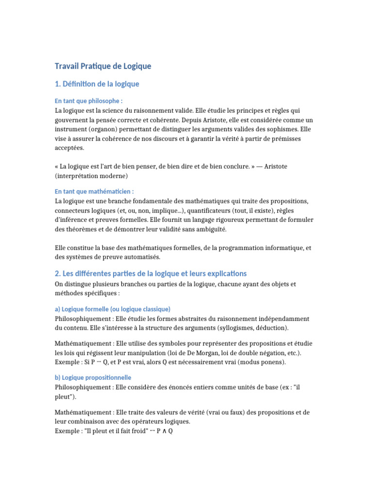 Introduction à la logique et ses branches | PDF | Logique mathématique ...